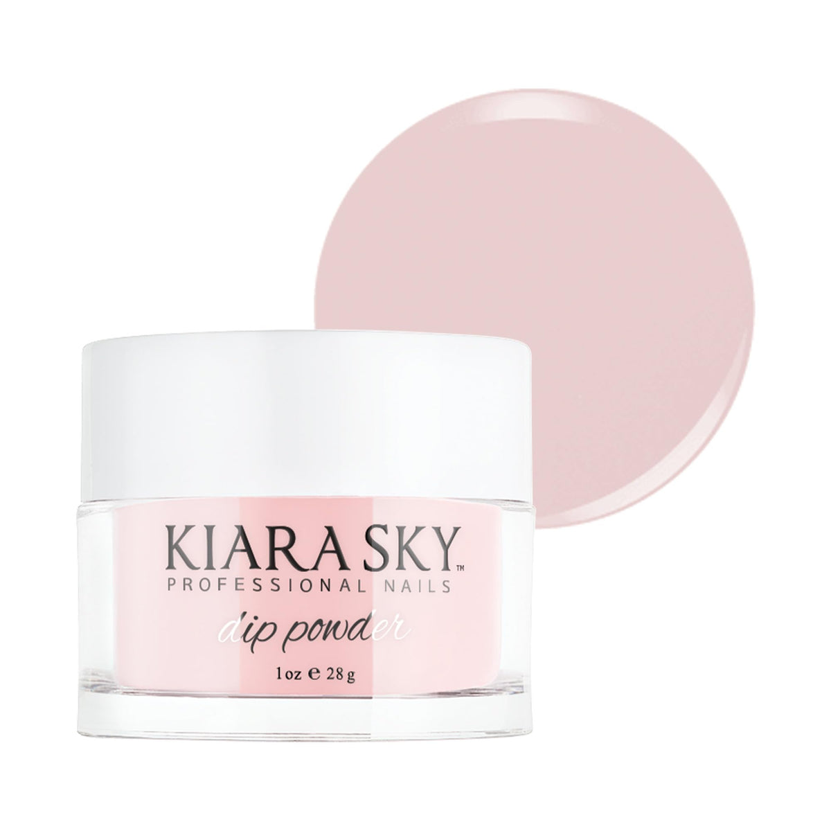 Kiara Sky Dip Powder Pink Tones 1oz jar showing durable natural-looking nails.