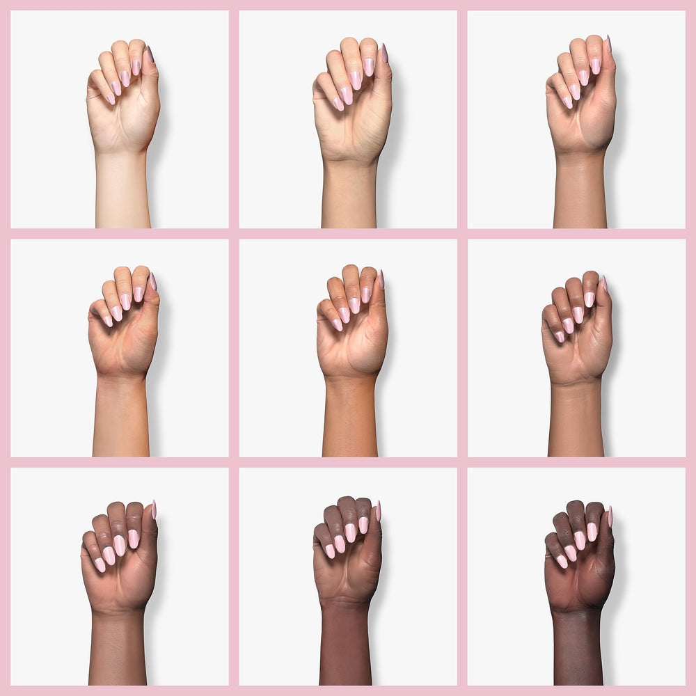 Nail art design using Kiara Sky pink dip powder for crisp color