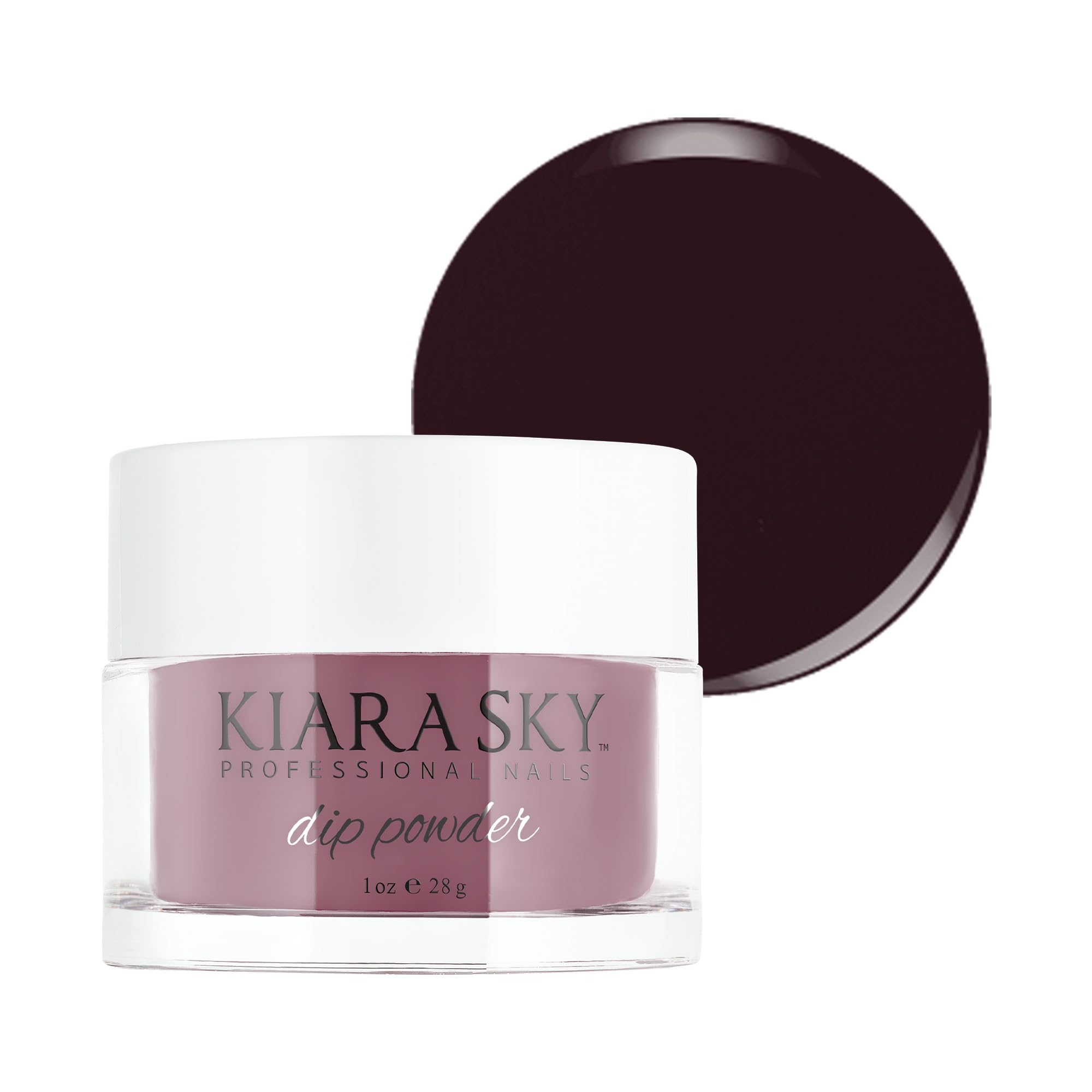 Kiara Sky Dip Powder Purple Tones 1oz Midwest swatch shows rich purple hue for long-lasting nails.