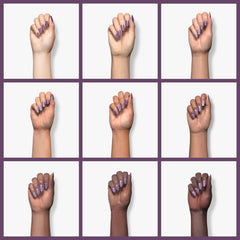 Kiara Sky purple-tones nail tips showcase natural-looking, lightweight wear.