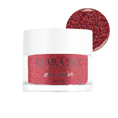 Kiara Sky Rage The Night Away Shimmer bottle shows rich red tones for a glamorous manicure