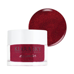 Kiara Sky Wine Not swatch shows rich red dip powder for statement nails.