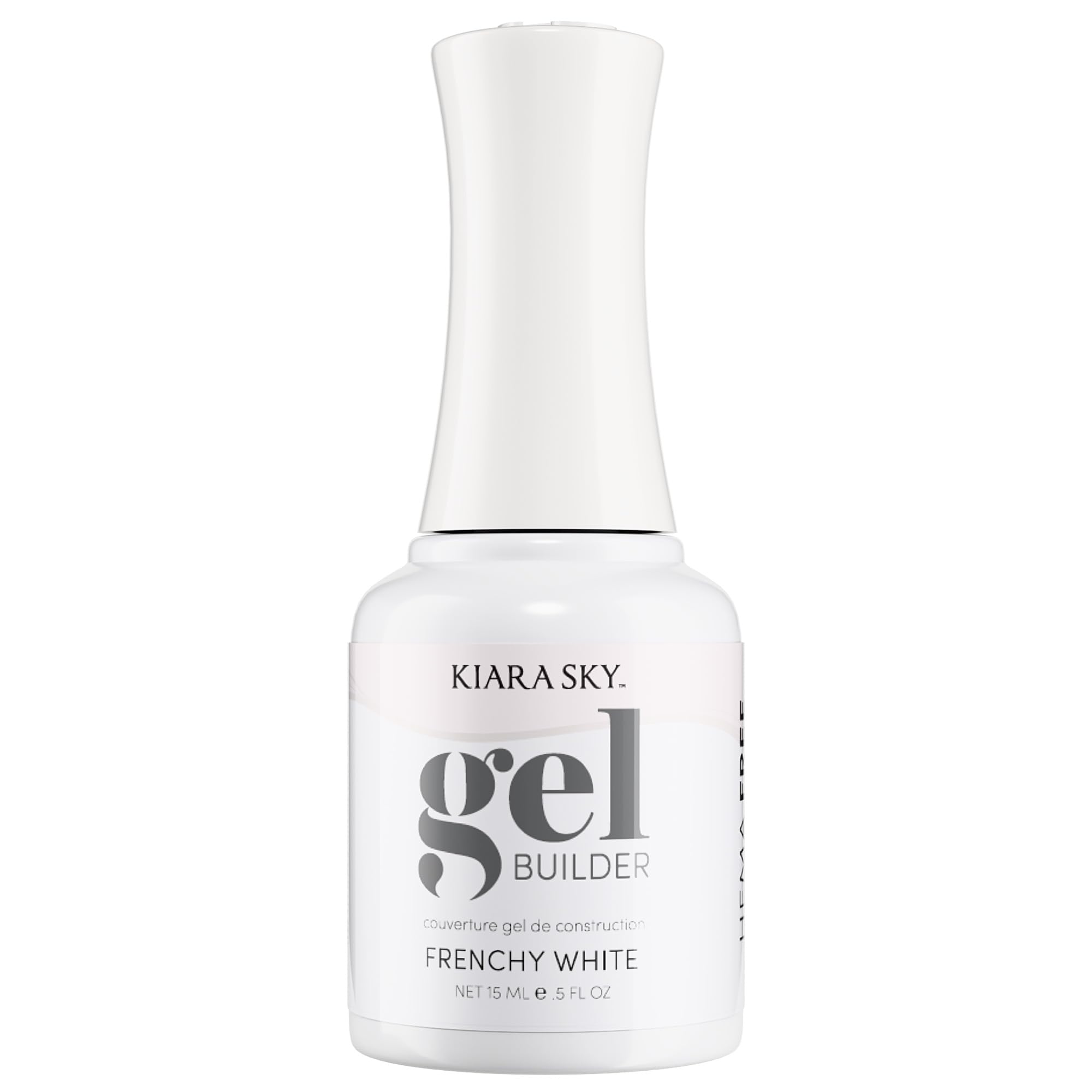 KIARA SKY Frenchy White builder gel bottle for a pristine, classic smile line.