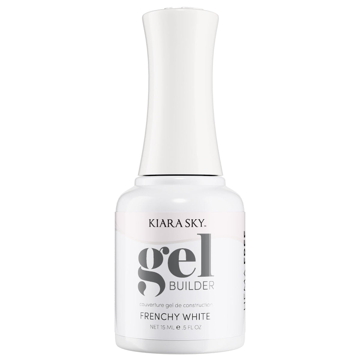 KIARA SKY Frenchy White builder gel bottle for a pristine, classic smile line.