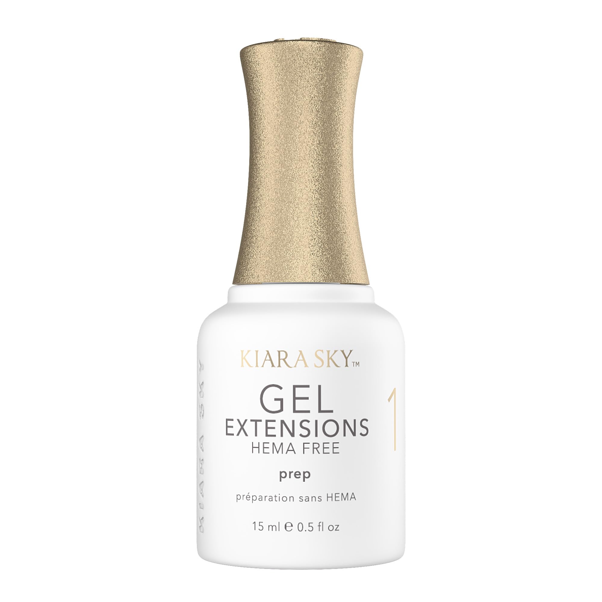 Kiara Sky Step 1 Prep bottle dehydrates nails for stronger gel extension adhesion