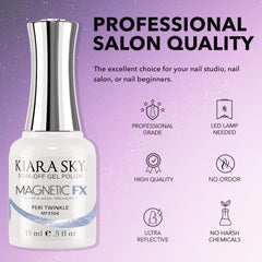 Kiara Sky Peri Twinkle nails reveal cat eye effect in a luminous baby blue hue