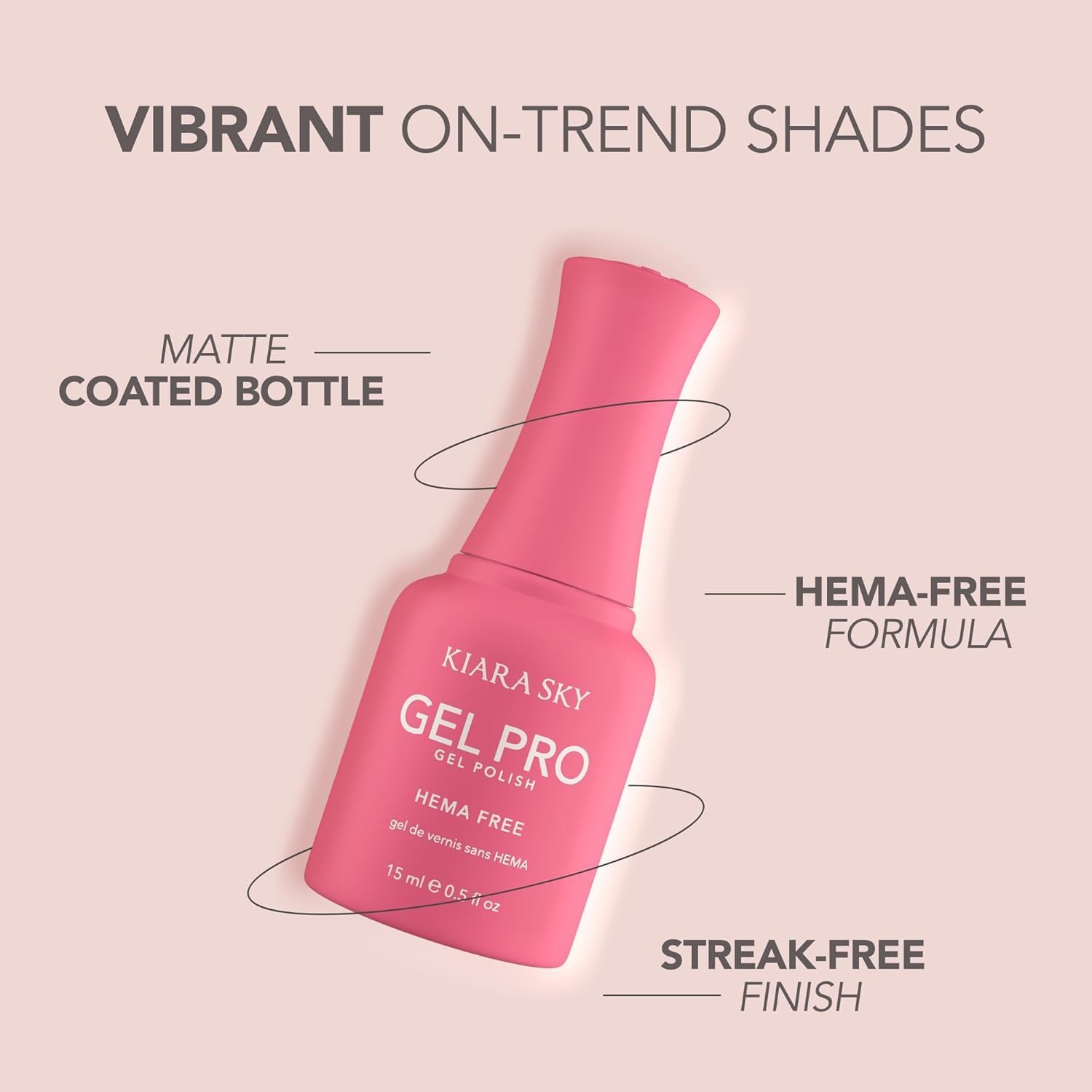 KIARA SKY Gel Pro HEMA-FREE champagne nude: soft base for elegant overlays.