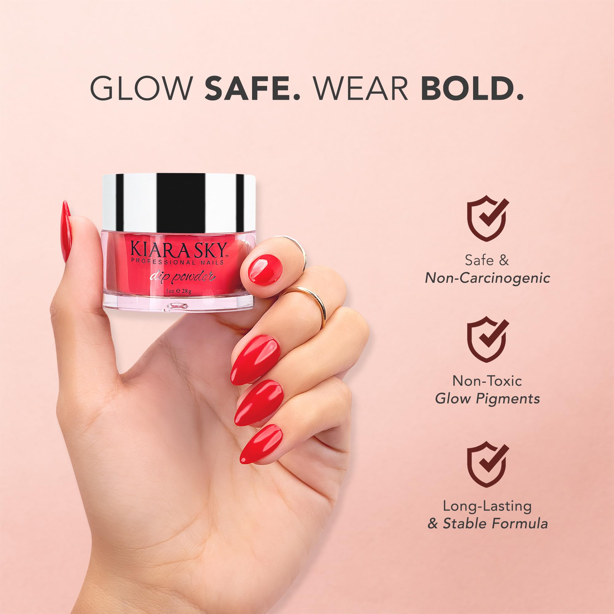Kiara Sky Glow nails with glow effect ready for night-time wear.