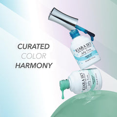 KIARA SKY You Succulent nails with teal jelly tint in natural light.