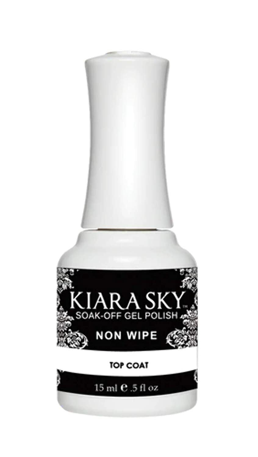 Kiara Sky LED UV Top Coat bottle for durable, high-gloss shine