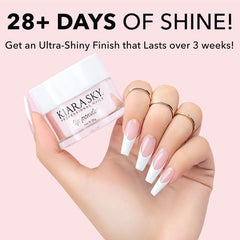 Kiara Sky Liquid Essentials glossy finish close-up highlighting shine.