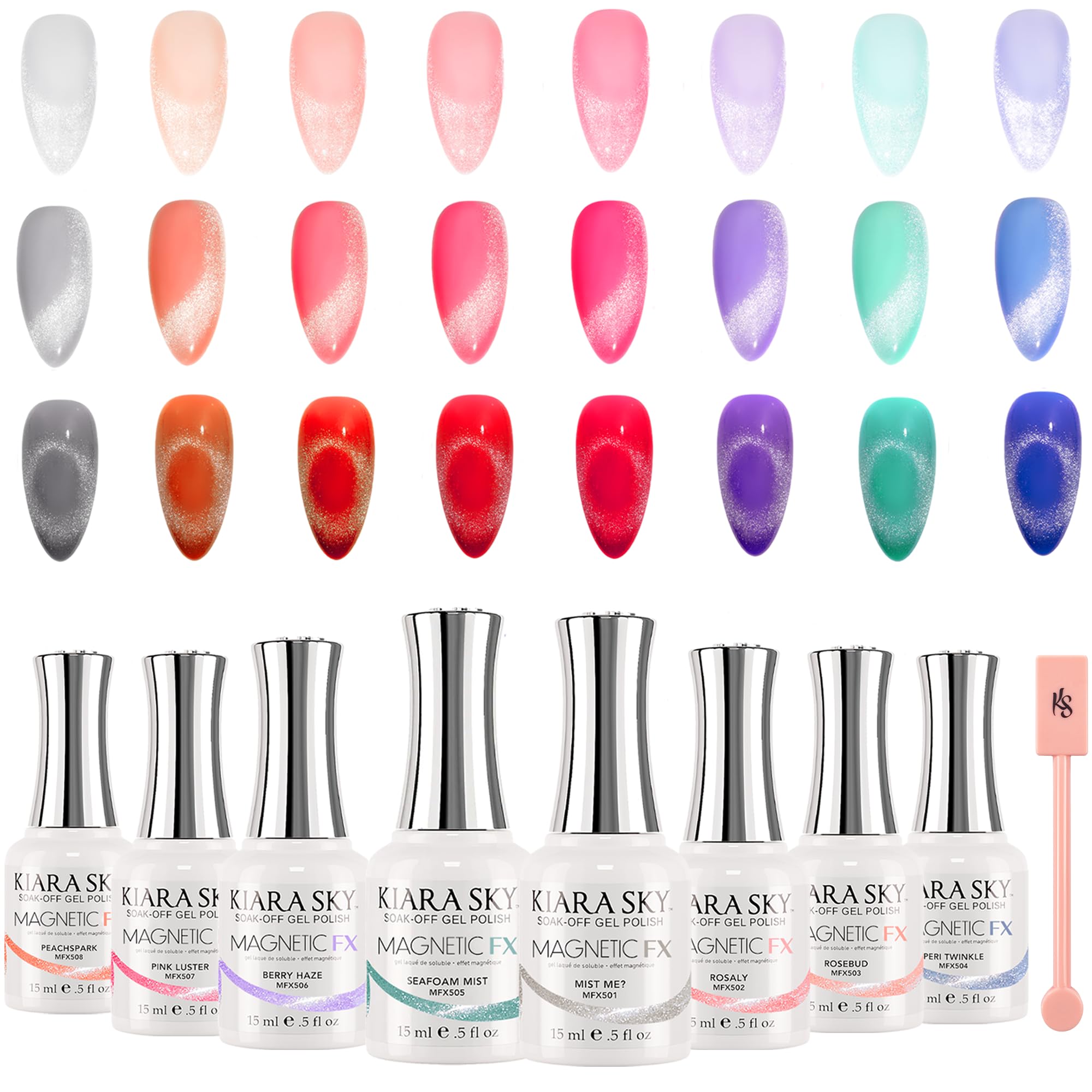 Kiara Sky MagneticFX Pink Luster ideal for eye-catching nail art and social occasions