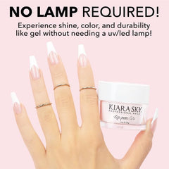 Kiara Sky No lamp needed, convenient at-home manicure setup.