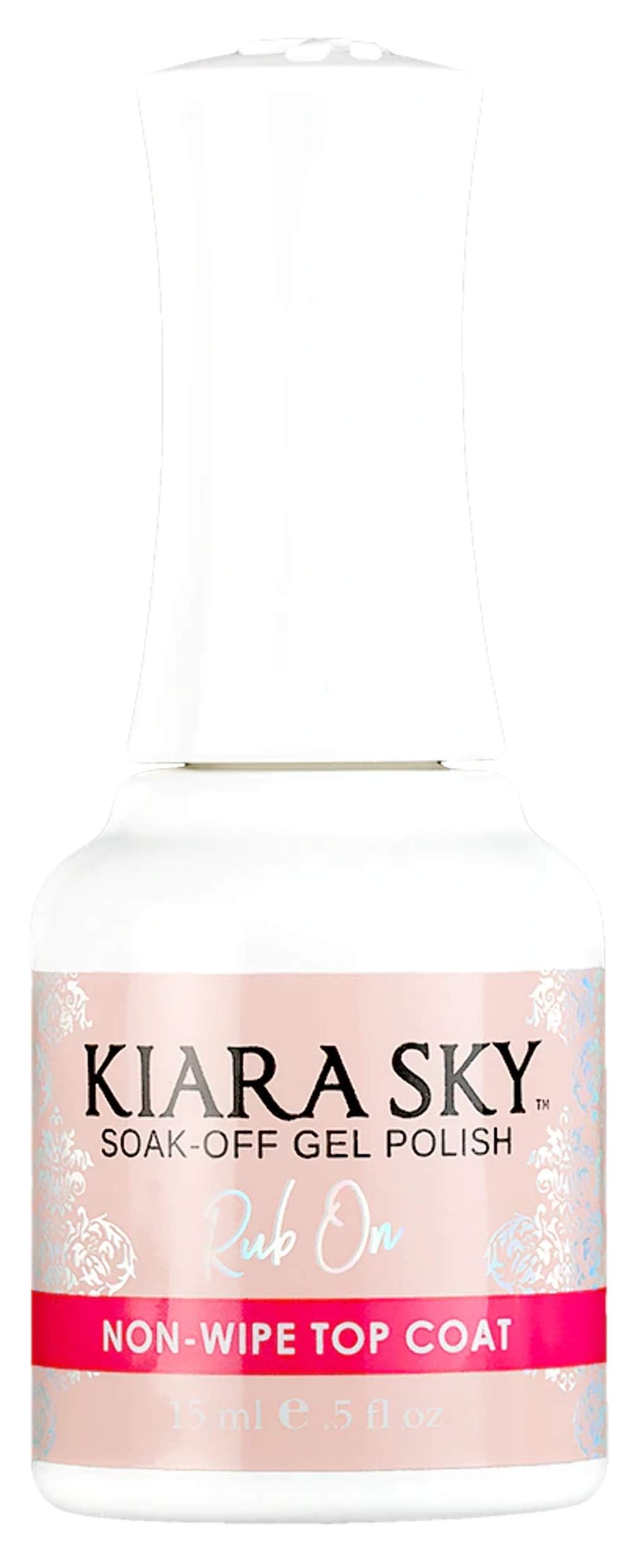 KIARA SKY Rub On Top Coat bottle showing glossy powder-ready finish