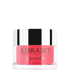 Kiara Sky Sinful Pink jar close-up highlighting fine powder texture.