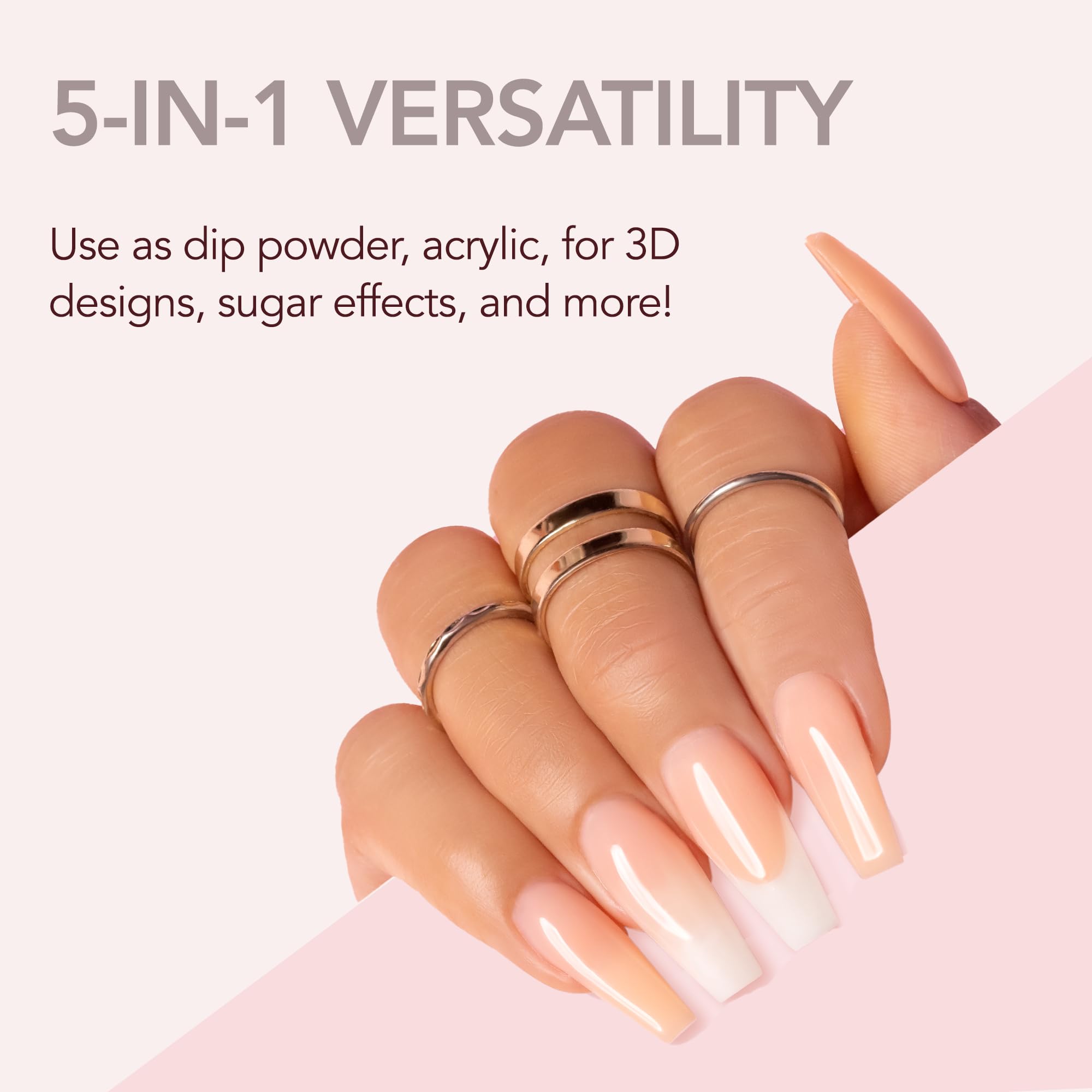 Kiara Sky sugar effect ready powder cap for textured nail designs.