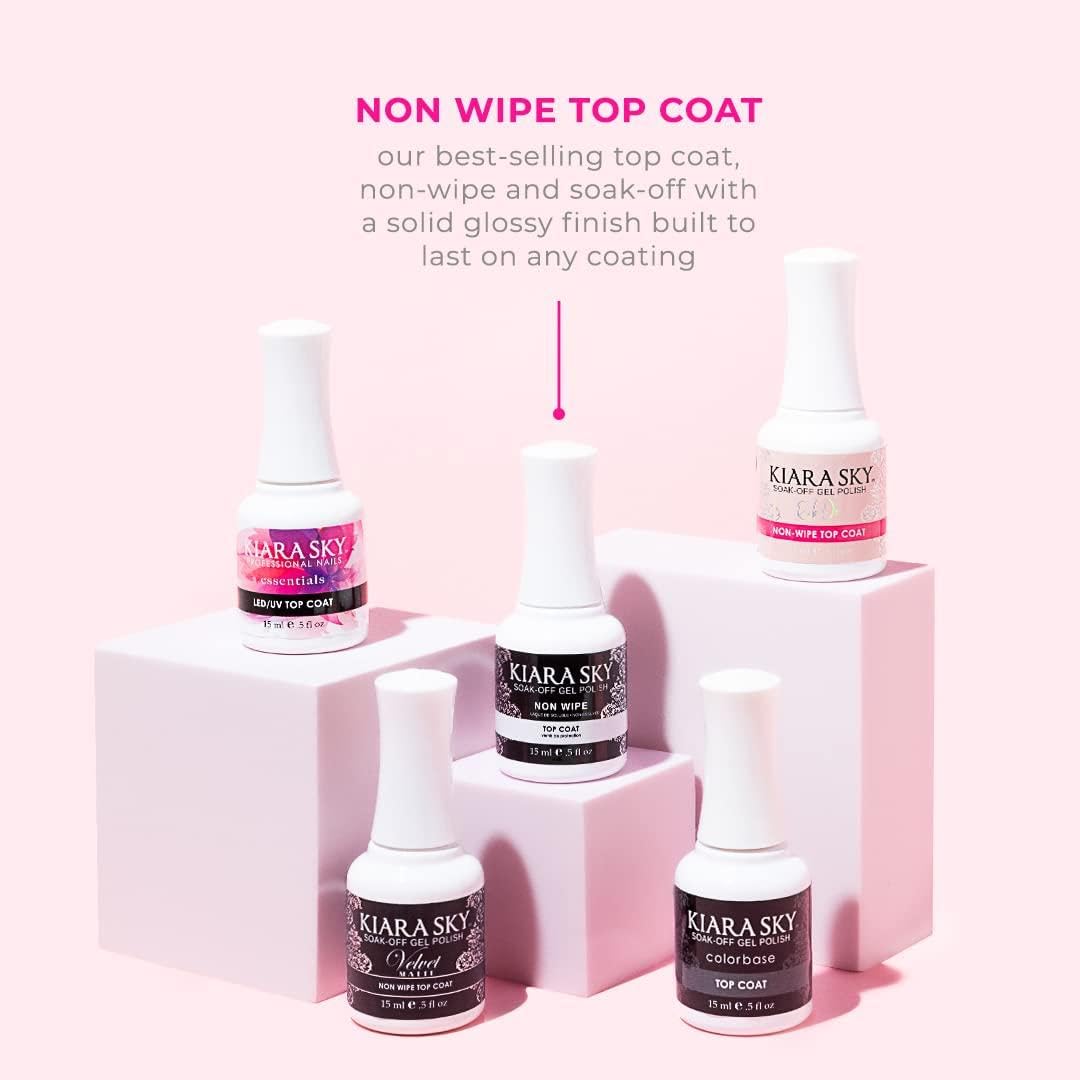 Kiara Sky top coat application brush shown for smooth, quick finish