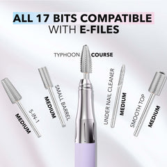 Kiara Sky Typhoon coarse bit nail shaping for quick fills