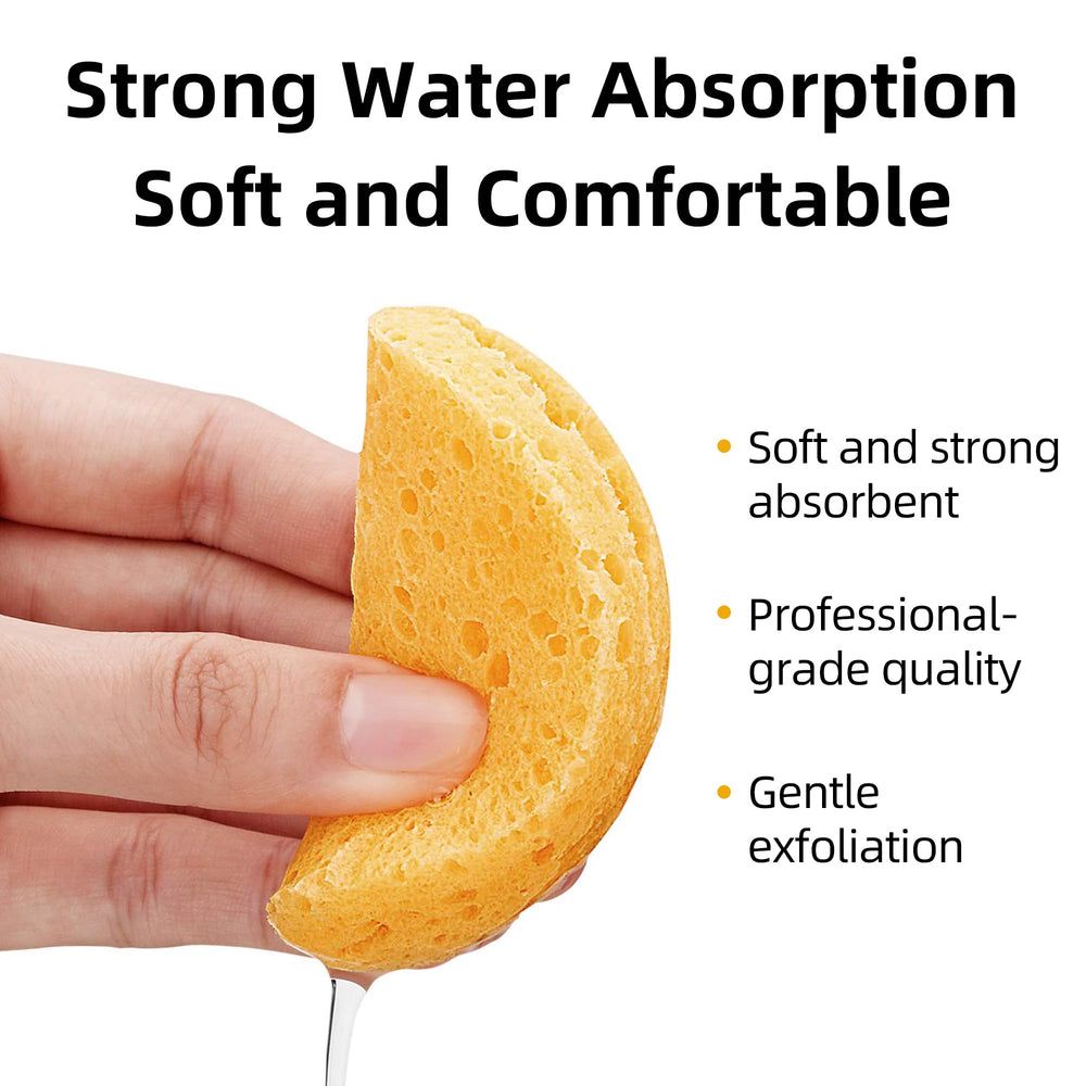 Kickleen facial sponge performing light exfoliation during skincare routine.