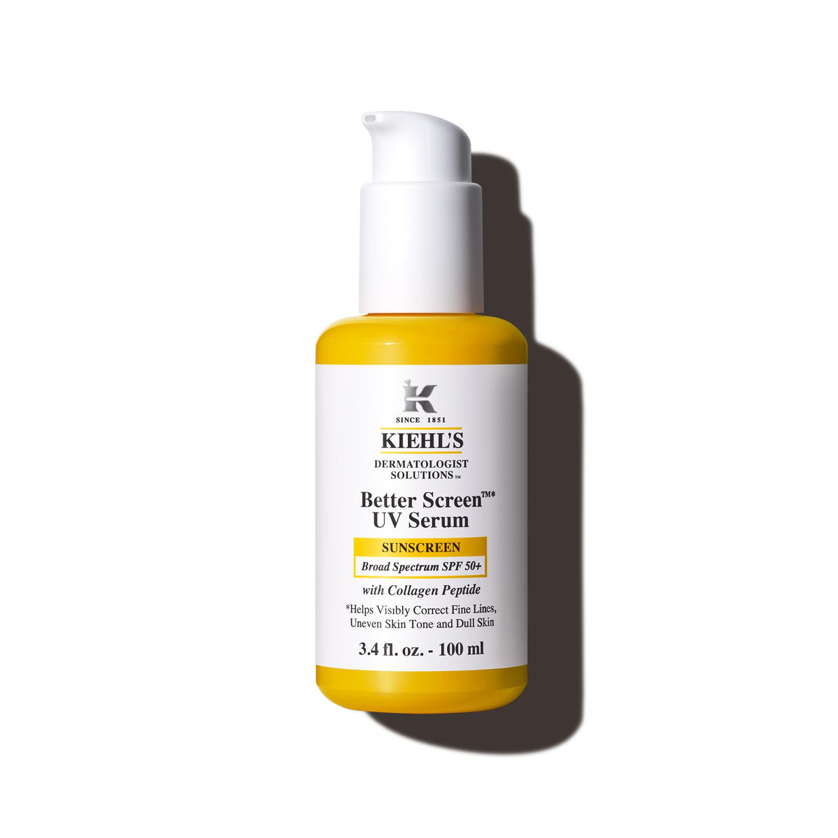 Kiehl's Better Screen UV Serum bottle with SPF 50+ and invisible finish for all skin tones