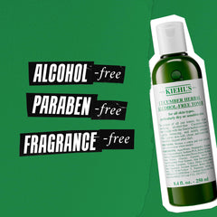 Kiehl's Cucumber Toner on a cotton pad to balance skin