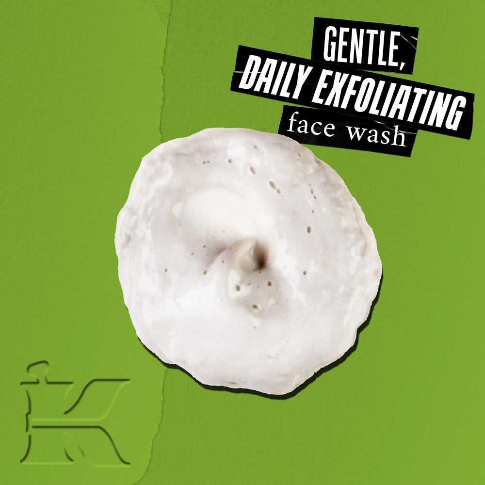 Kiehl's Rare Earth Deep Pore Cleanser foaming lather for gentle exfoliation.