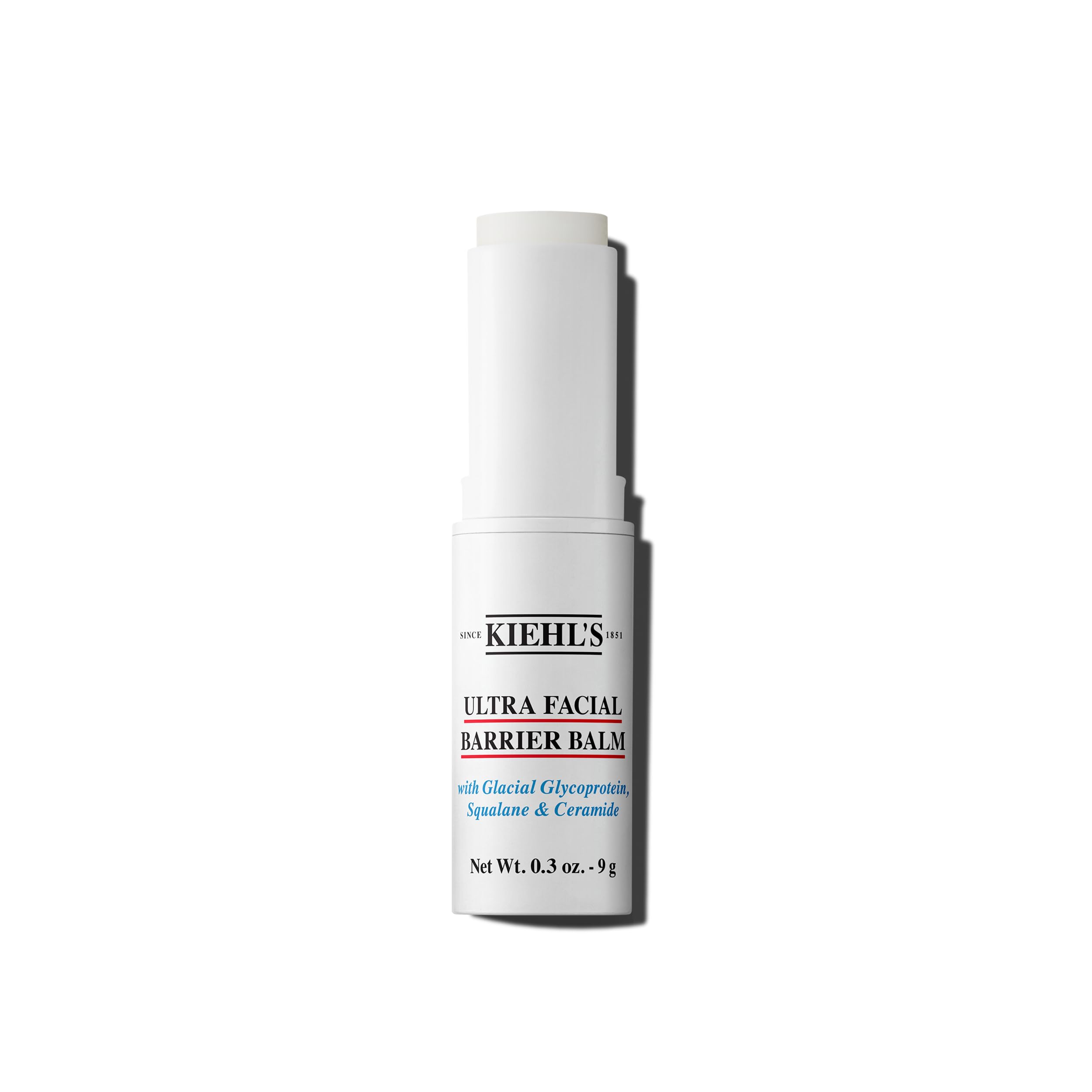 Kiehl's Ultra Facial Barrier Balm stick swatch illustrating on-the-go hydration