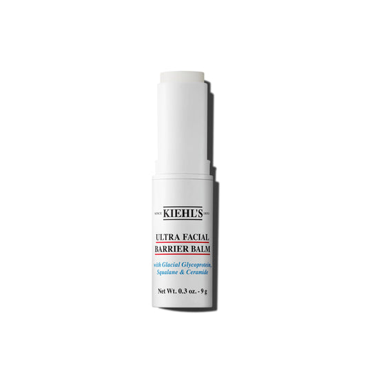 Kiehl's Ultra Facial Barrier Balm stick swatch illustrating on-the-go hydration