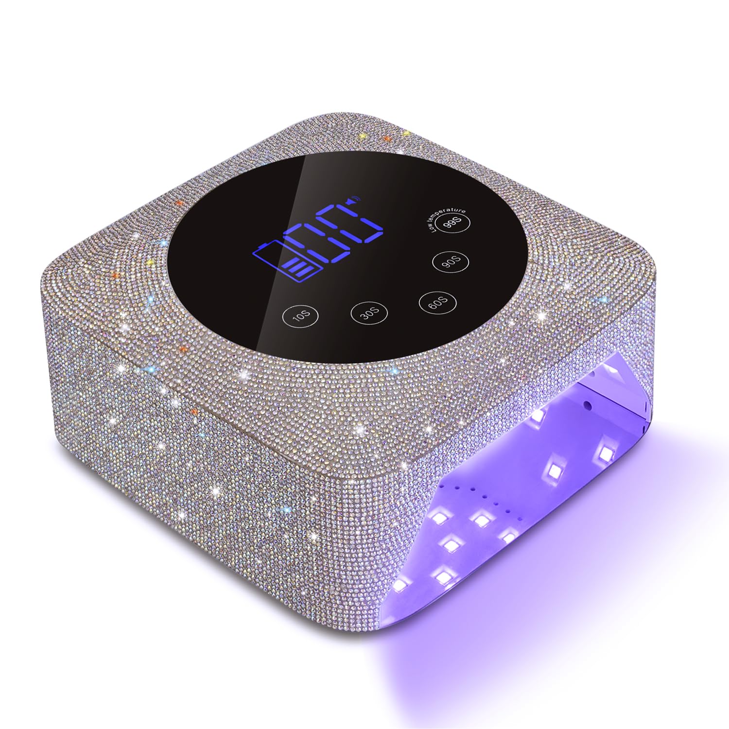Kikugu cordless UV nail lamp with diamond surface for sparkling nails at home