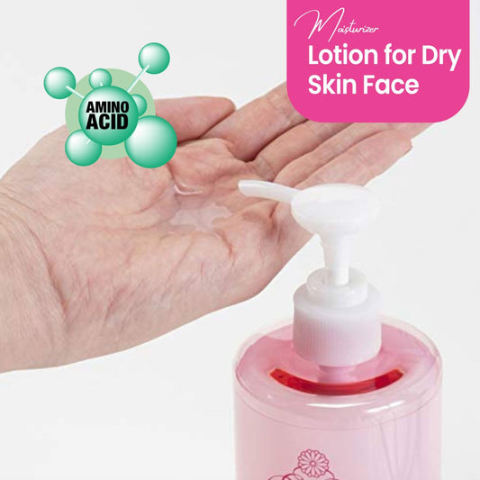 Kikumasamune bottle pour demonstrates quick absorption on skin.