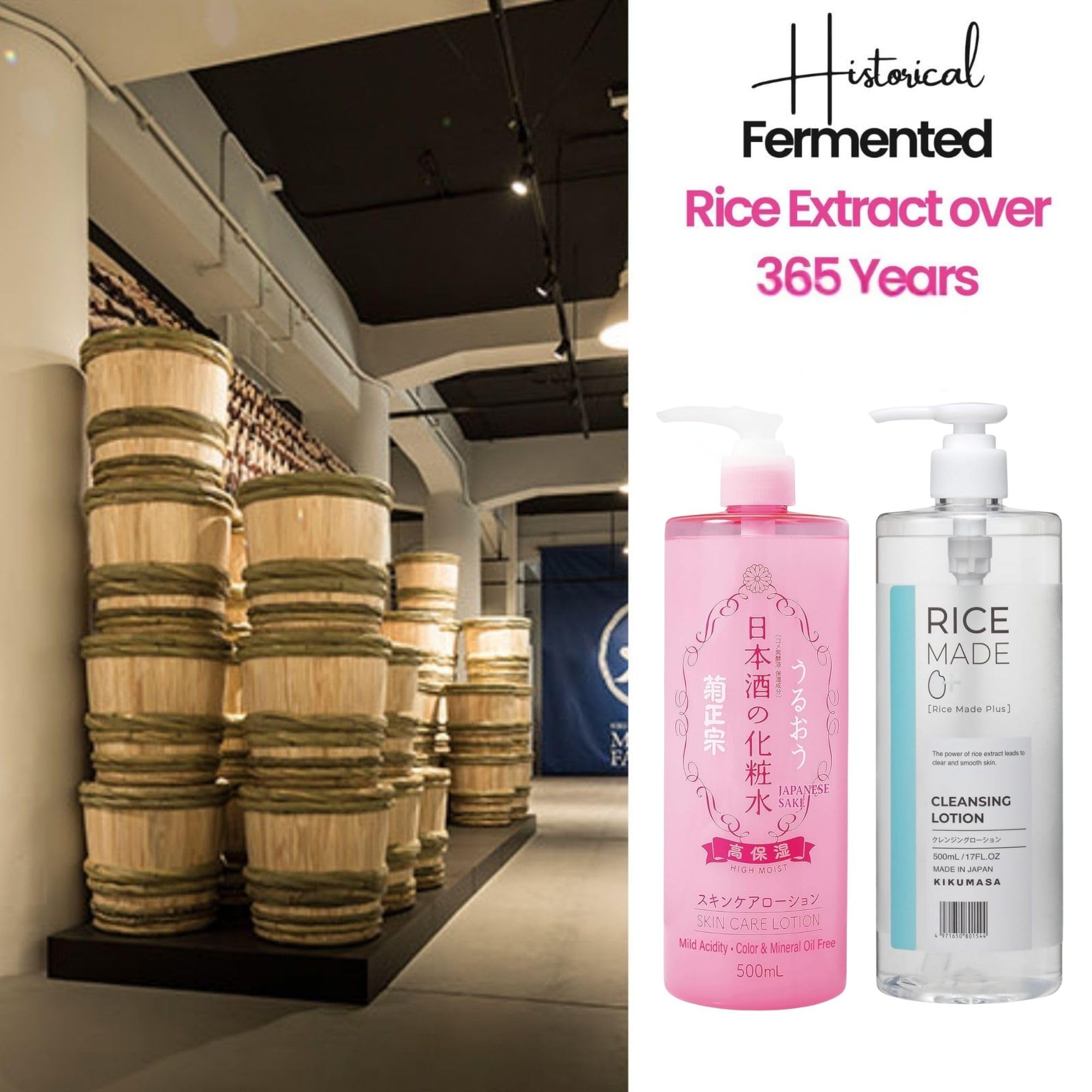 Kikumasamune makeup remover and toner ready for quick removal