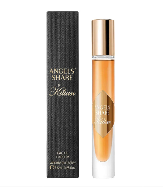 Kilian Angels' Share bottle pour reveals warm, caramel-toned notes for evening wear.