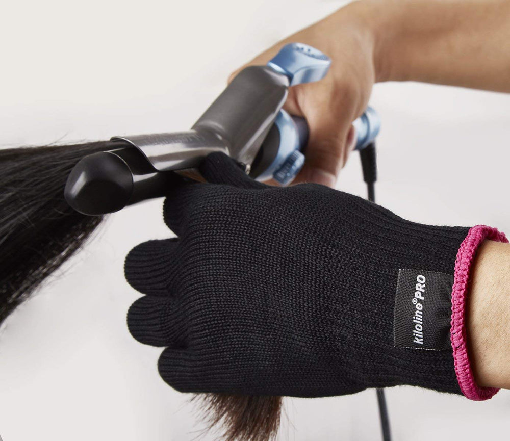 Kiloline heat-resistant glove for flat irons reduces risk of contact burns