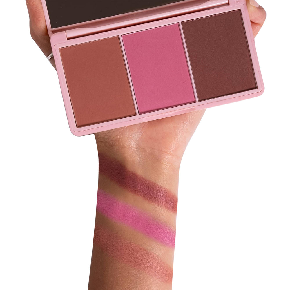Kimchi Chic Beauty Cheeky 3Some compact with mirror for quick touch-ups.