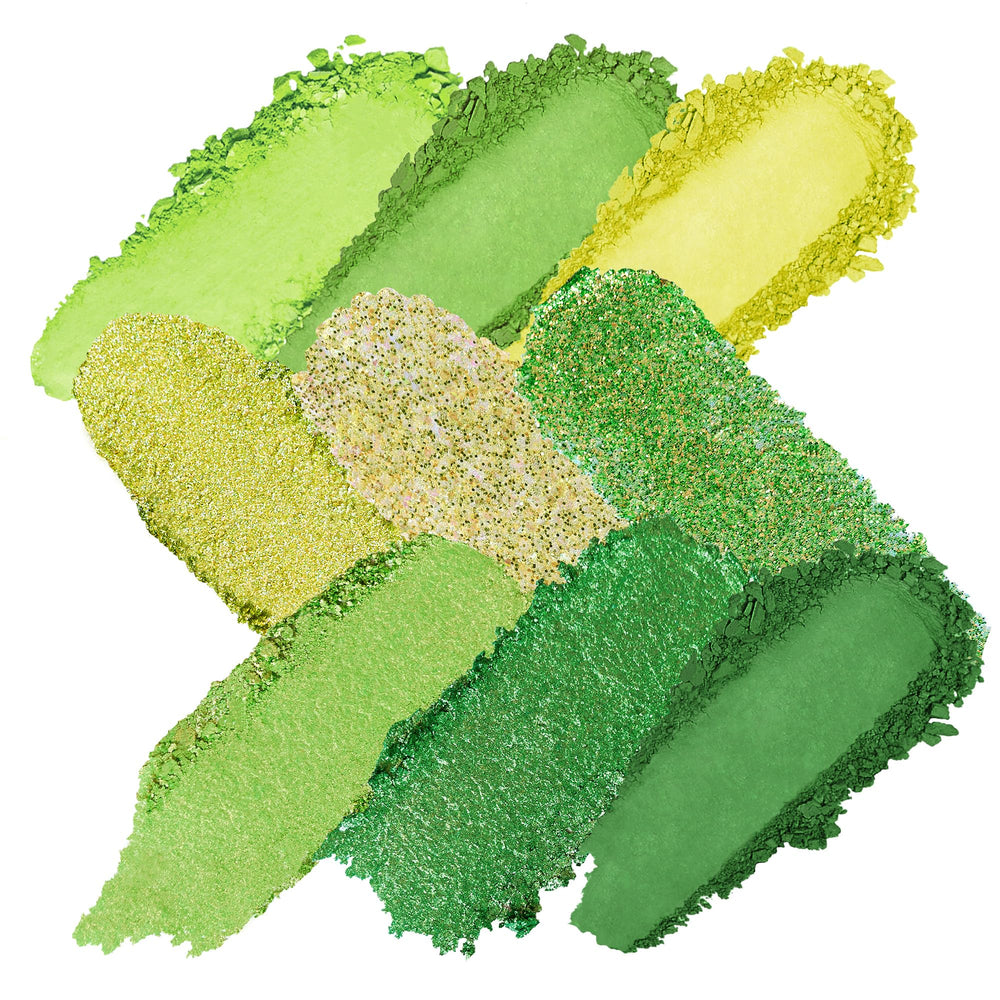 Kimchi Chic Citrus Queen 03 Lime shades closeup emphasizes matte and shimmer finishes.