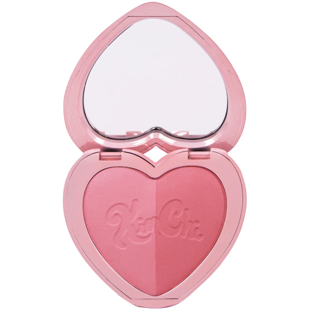 KimChiChic Beauty Thailor Blush Duo heart compact with mirror for on-the-go touchups