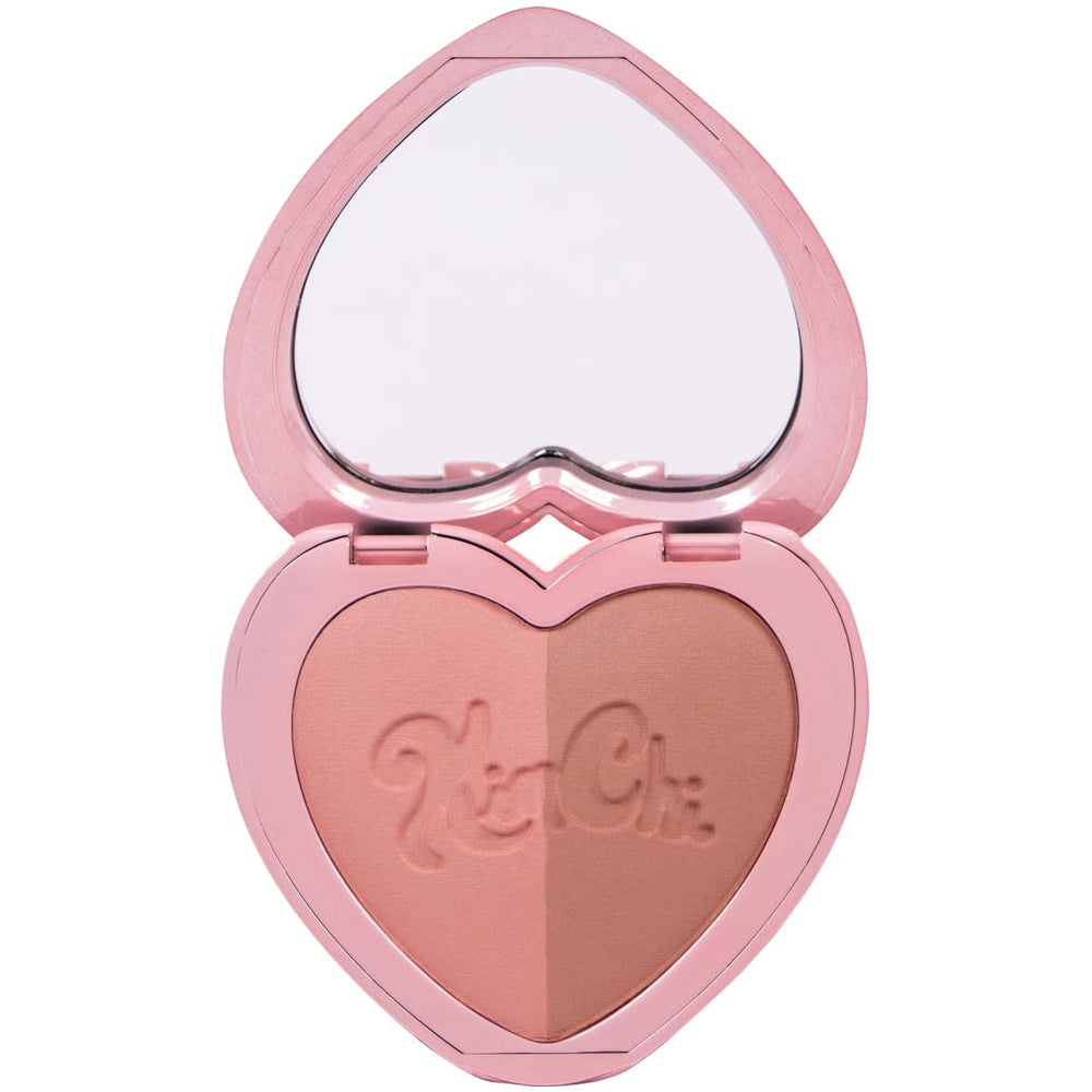 KimChiChic Beauty Thailor Blush Duo heart-shaped compact with mirror for on-the-go touchups.