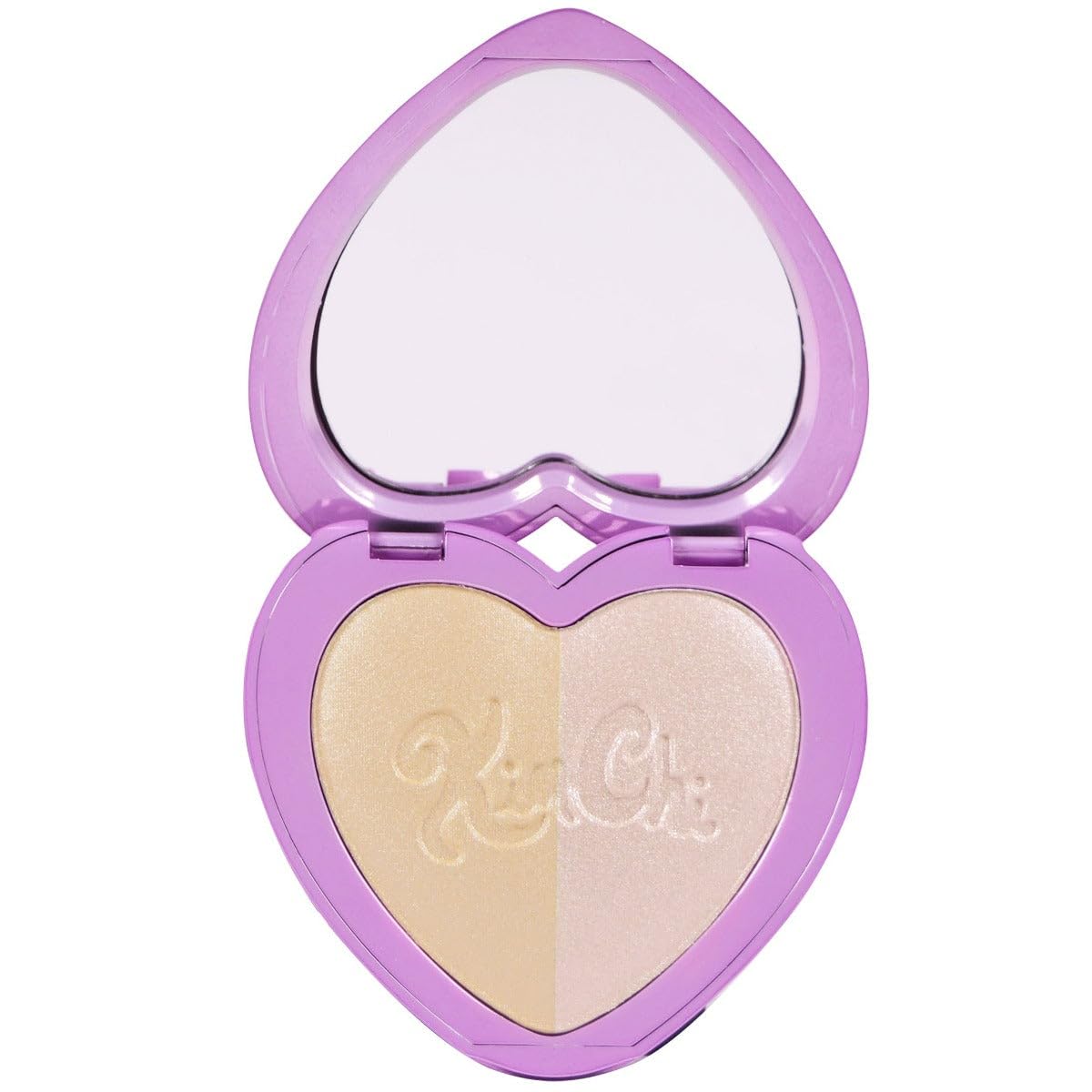 KimChiChic Beauty Get Glow heart-compact with mirror for on-the-go radiance.