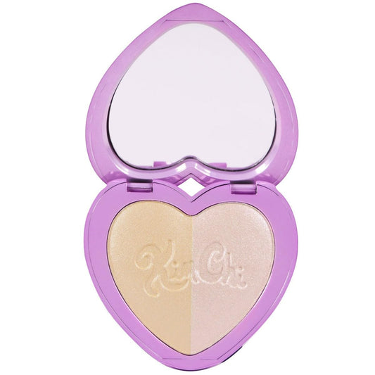 KimChiChic Beauty Get Glow heart-compact with mirror for on-the-go radiance.