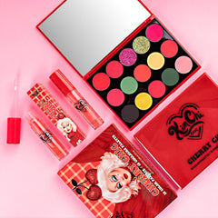 KimChiChic Cherry Chic palette side view highlights portable packaging for on-the-go touch-ups.