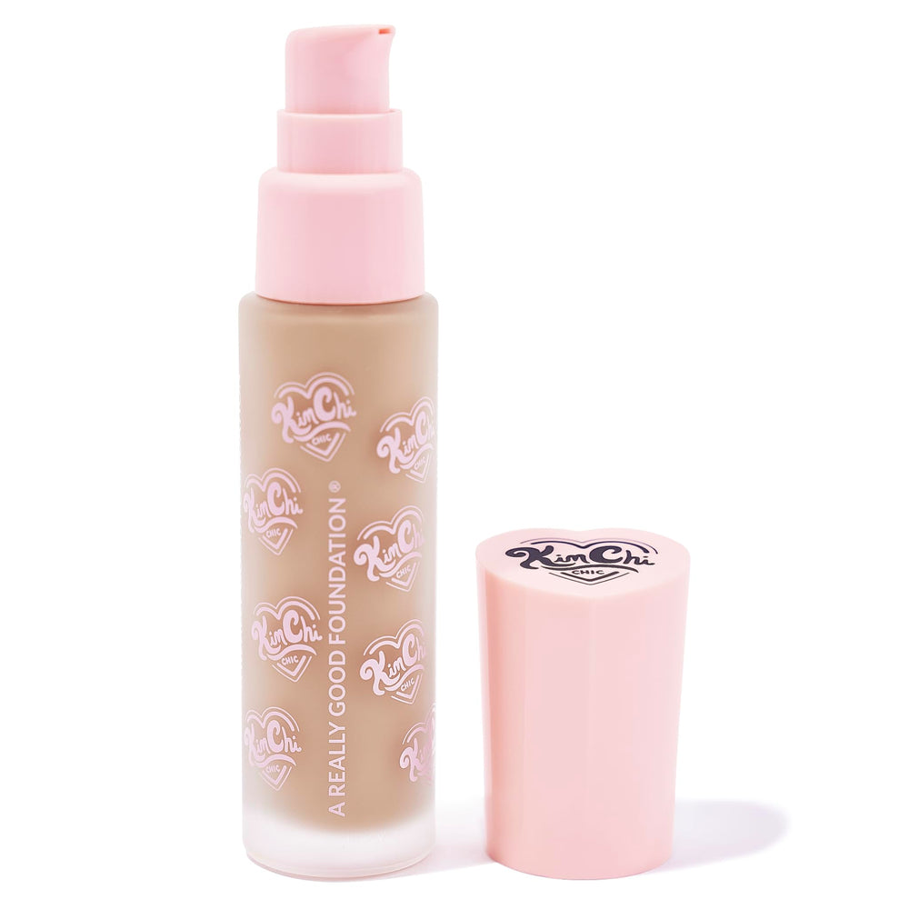 KimChiChic Foundation swirl on hand demonstrates creamy texture for buildable coverage
