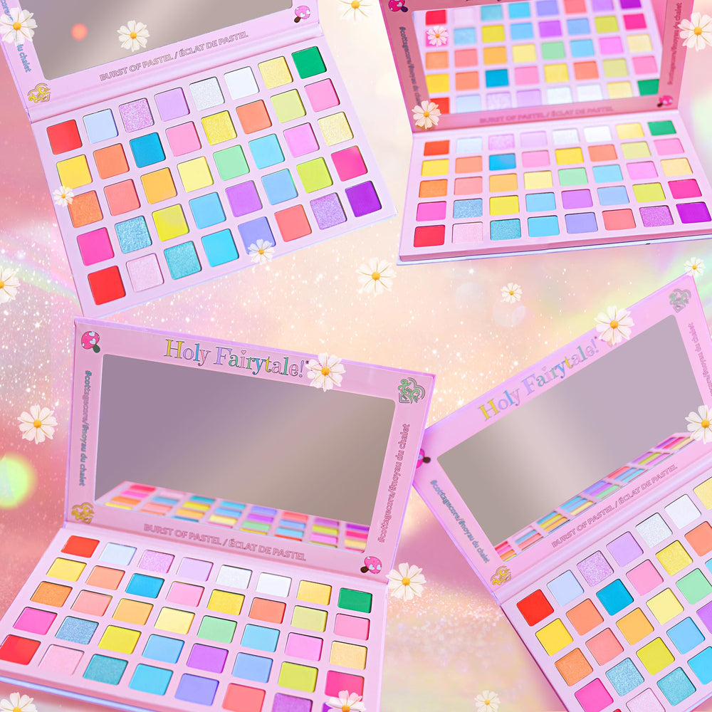 Packaging box highlights vegan, cruelty-free messaging for KimChiChic Holy Fairytale Palette.
