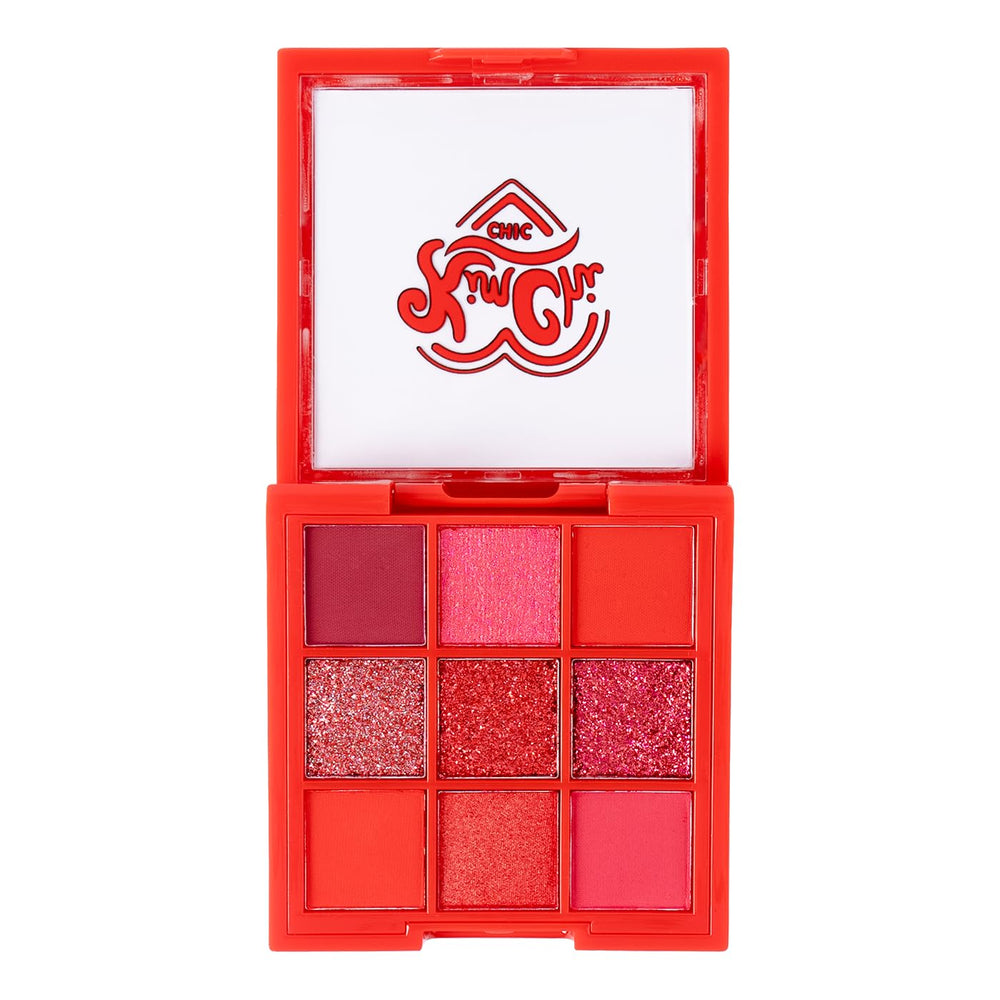 KimChiChic Jewel Collection Eyeshadow Palette Ruby glitter shades add sparkle with precision