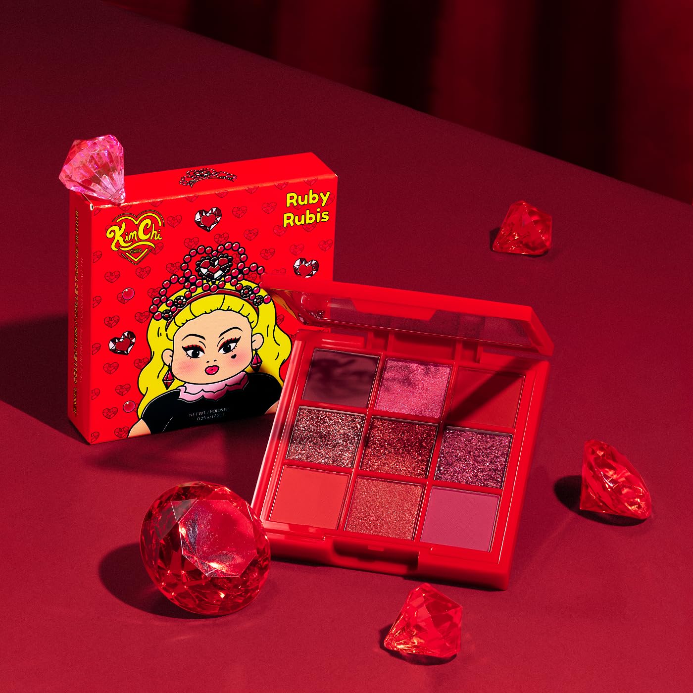 KimChiChic Jewel Collection Eyeshadow Palette Ruby matte shades blend smoothly for daily looks