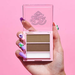 Kimchi Chic Kimbrowly brow wax being applied to set brows for polish.