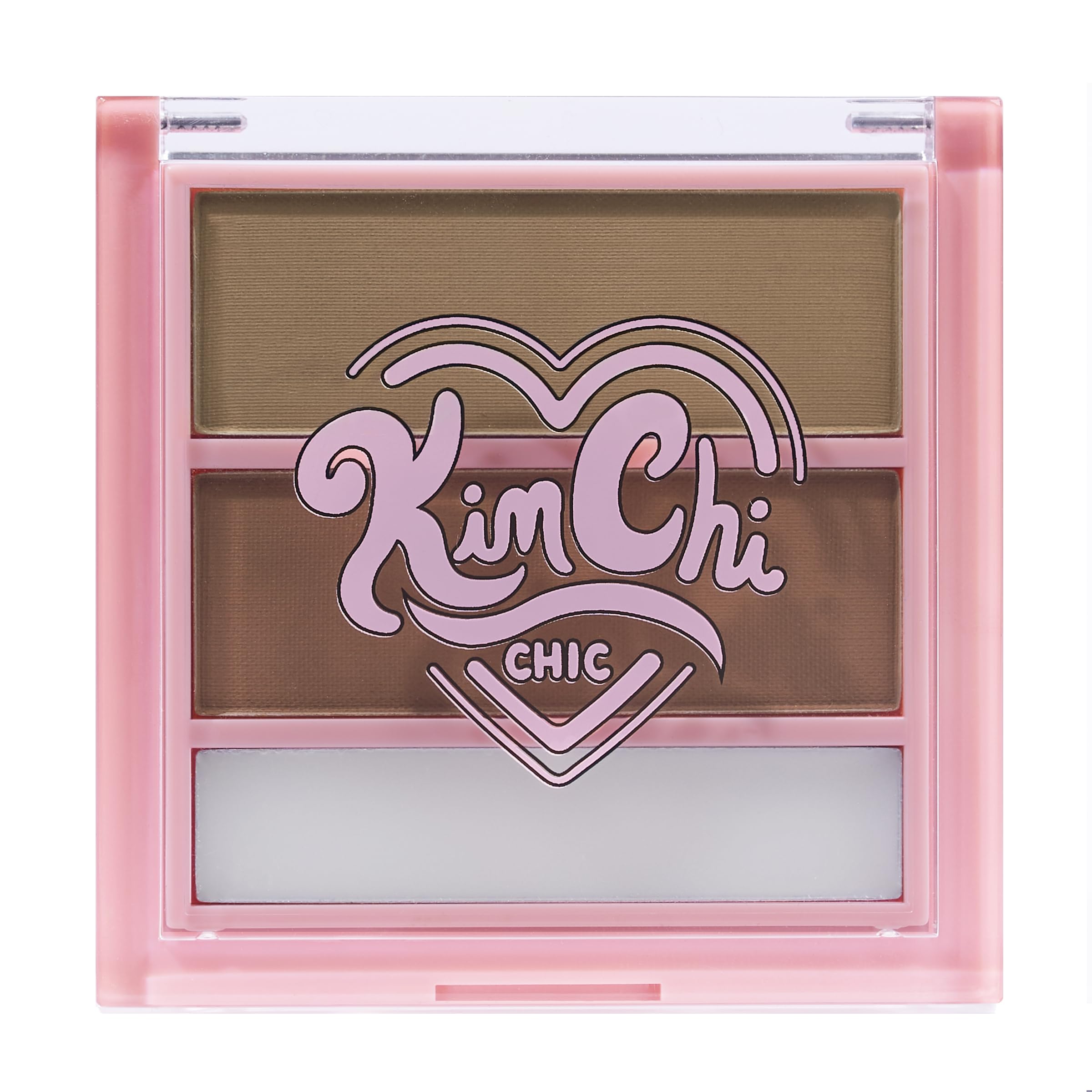 Kimchi Chic Kimbrowly duo compact open shows two brow powder shades for natural dimension.