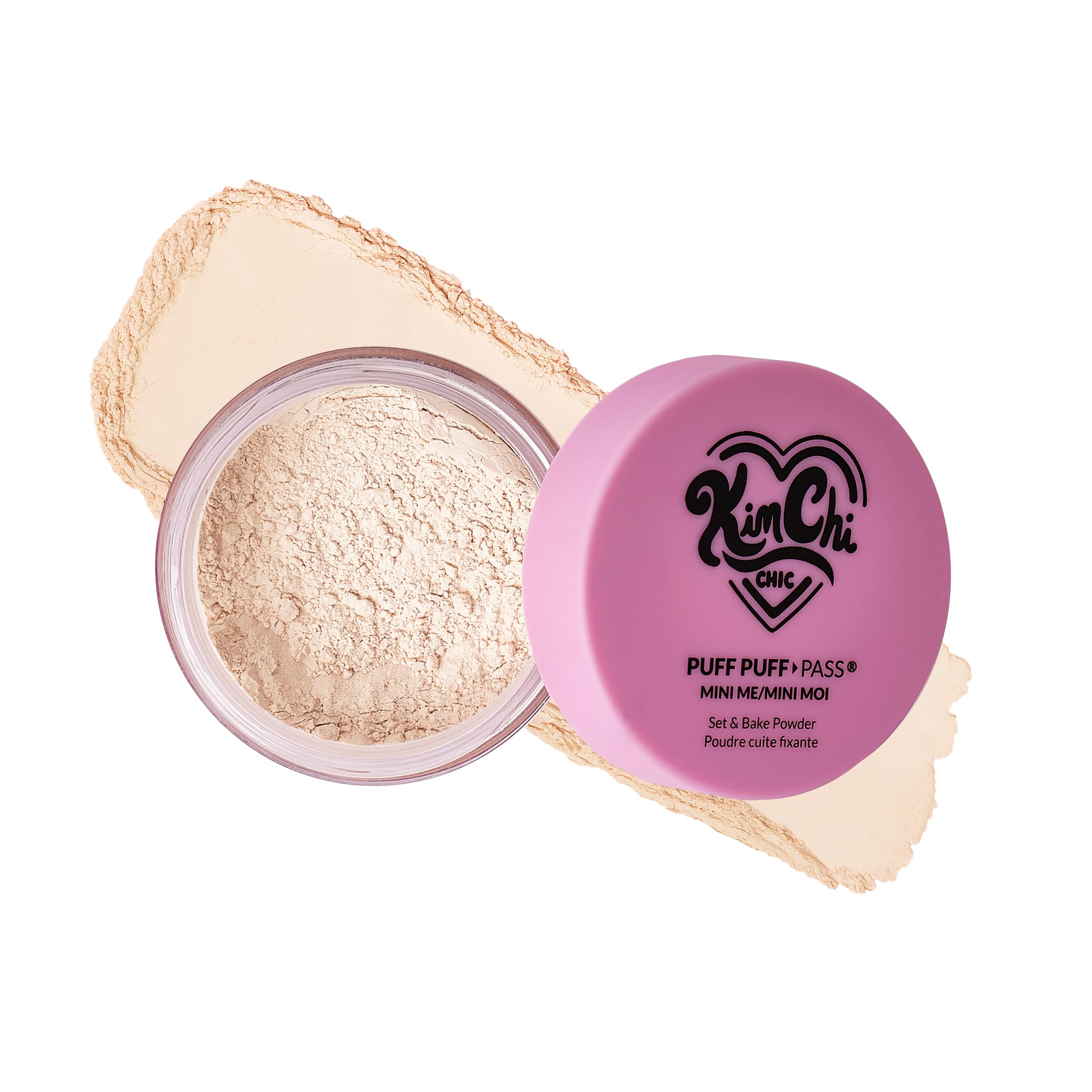 KimChiChic Mini Me Puff Puff Pass Set shown for travel makeup with compact design