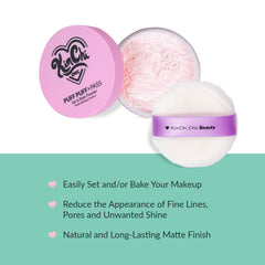 KimChiChic pink loose powder swatch showing translucent texture for pink undertones