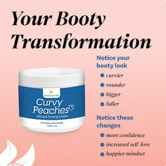 KIMI Curvy Peaches cream texture close-up, smooth application aids shaping.