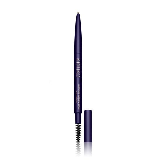 Kimiko fine eyebrow pencil in Coffee with twist-up design for precise brow definition.